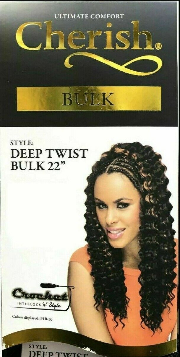 CHERISH SYNTHETIC BULK CROCHET CURLY HAIR EXTENSION BRAIDS - DEEP TWIST 22 INCH