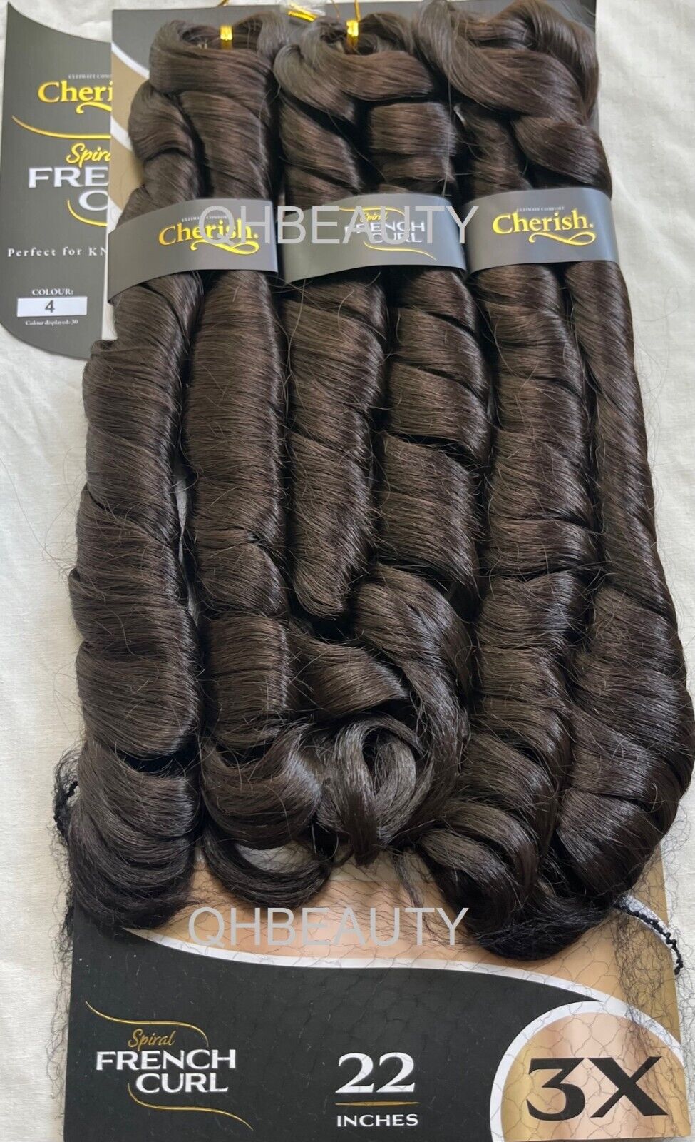 CHERISH SYNTHETIC CURLY SPIRAL HAIR EXTENSION BRAID - 3 x SPIRAL FRENCH CURL 22