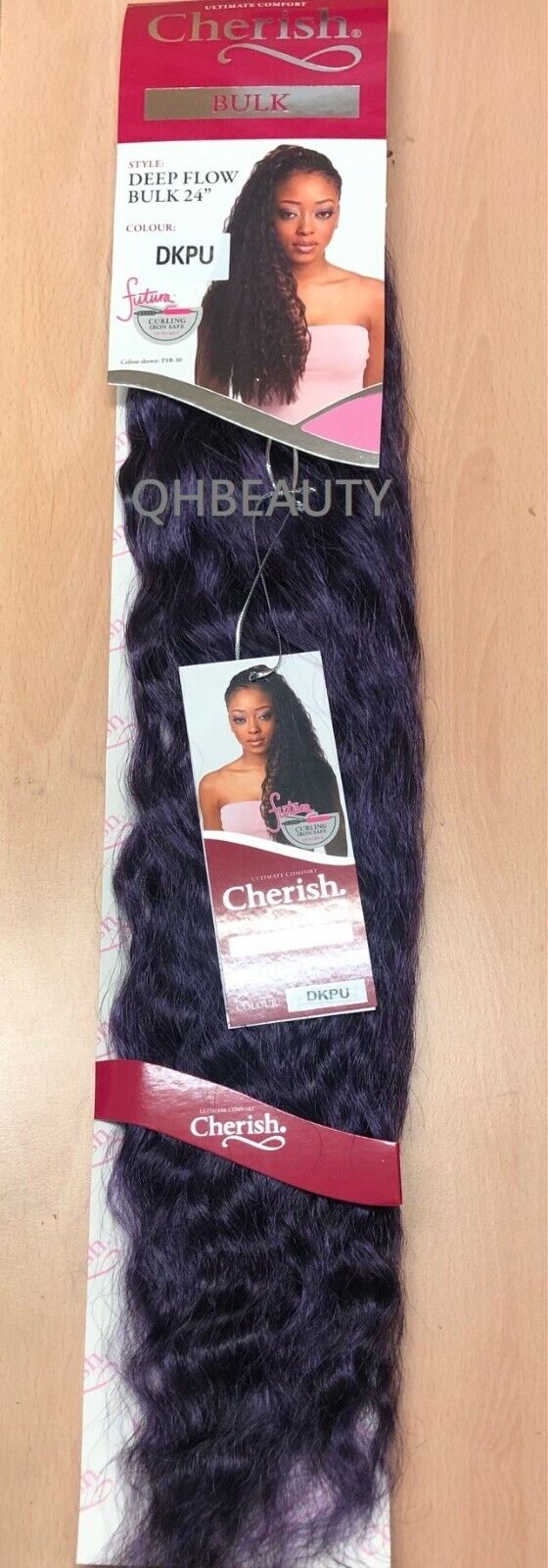 CHERISH SYNTHETIC BULK CROCHET BRAID CURLY HAIR EXTENSION - DEEP FLOW 24 inch