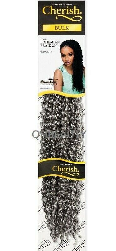 CHERISH SYNTHETIC CROCHET CURLY HAIR EXTENSION BRAID - BOHEMIAN BULK 20 INCH