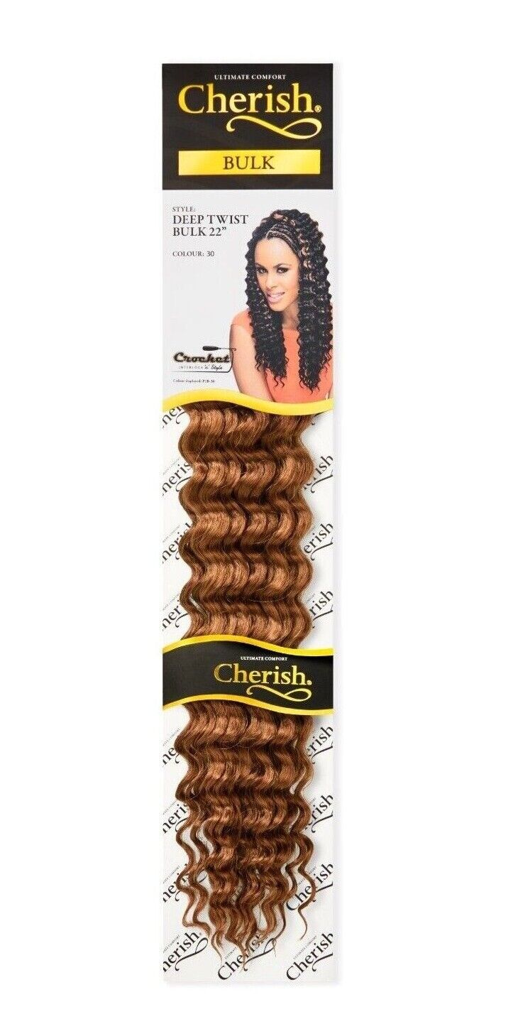 CHERISH SYNTHETIC BULK CROCHET CURLY HAIR EXTENSION BRAIDS - DEEP TWIST 22 INCH