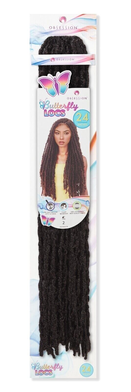 OBSESSION SYNTHETIC CROCHET HAIR EXTENSION PRE LOOP BRAID - BUTTERFLY LOC 24''