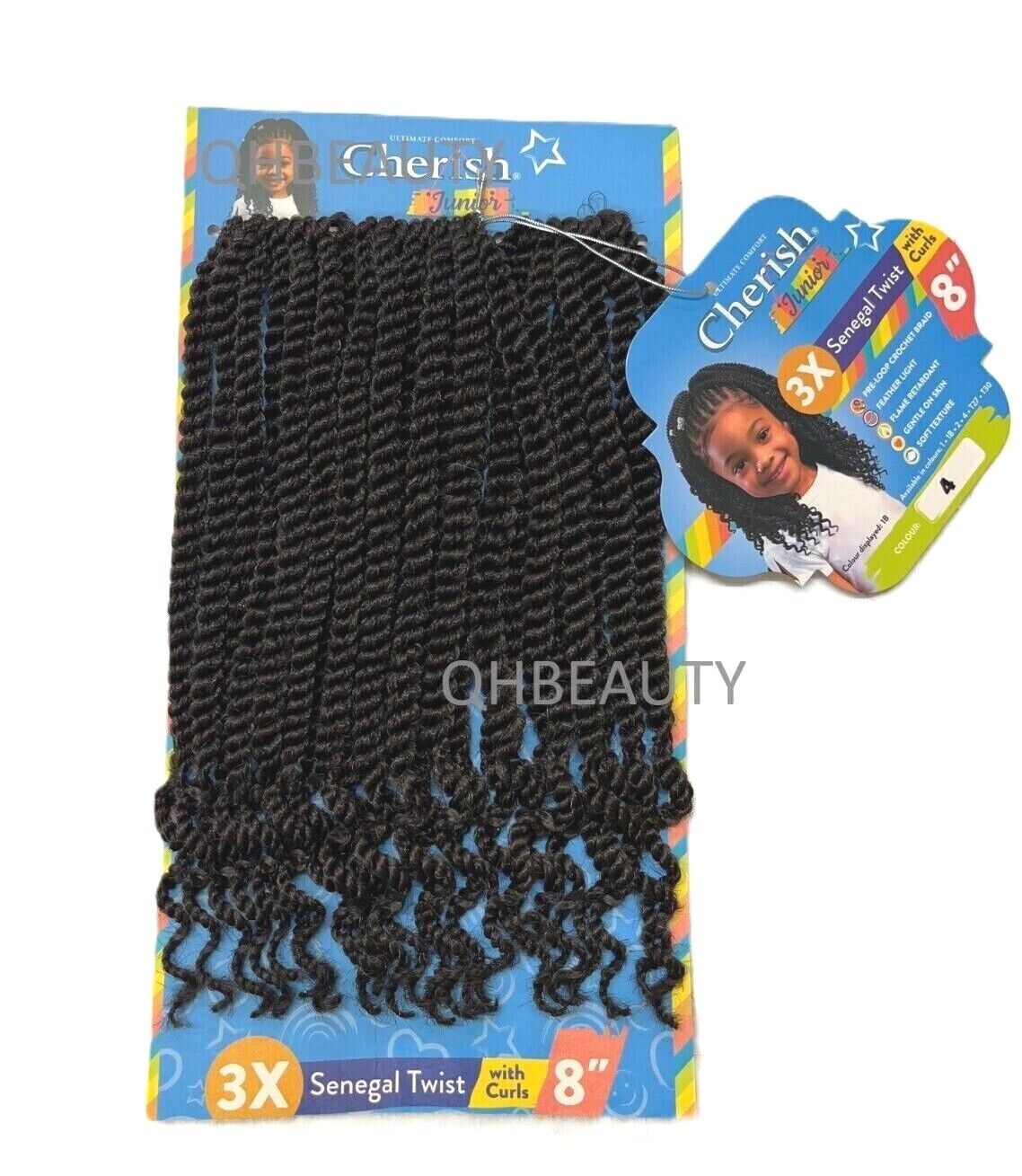 CHERISH SYNTHETIC JUNIOR KIDS BRAID HAIR EXTENSION - SENEGAL TWIST WITH CURLS 8