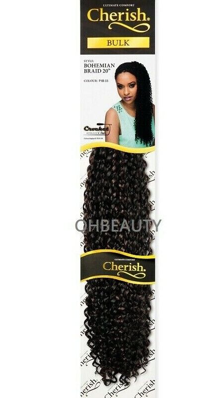 CHERISH SYNTHETIC CROCHET CURLY HAIR EXTENSION BRAID - BOHEMIAN BULK 20 INCH