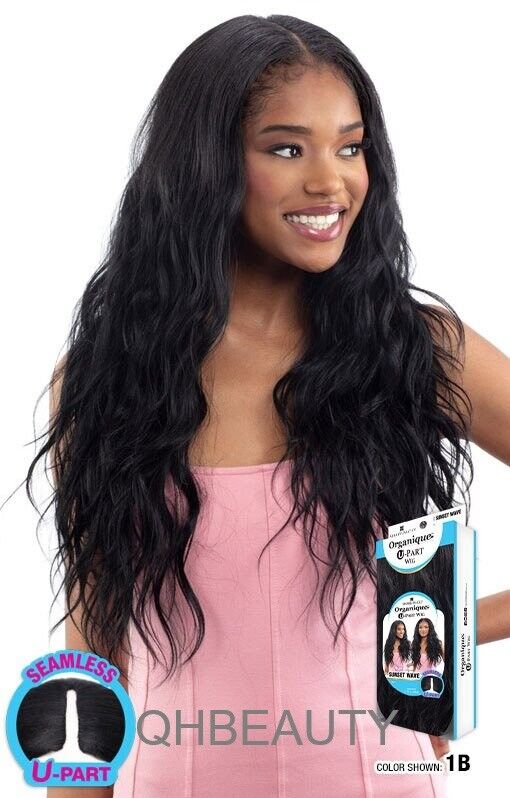 Shake N Go Organique U-Part 100% Hand Tied Curly Wavy Hair Wig - SUNSET WAVE