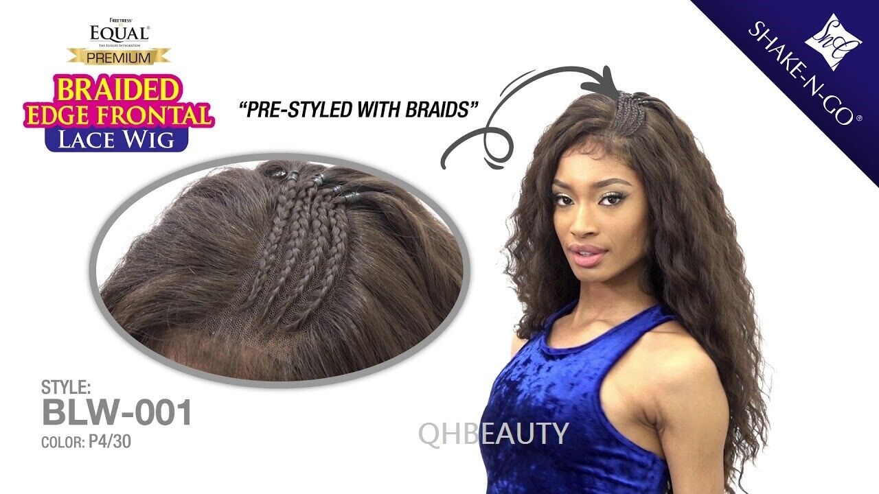 FREETRESS EQUAL SYNTHETIC PREMIUM BRAIDED EDGE LACE FRONT LONG HAIR WIG- BLW 001