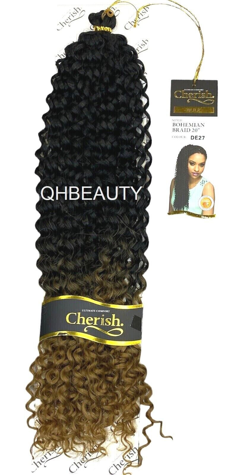 CHERISH SYNTHETIC CROCHET CURLY HAIR EXTENSION BRAID - BOHEMIAN BULK 20 INCH