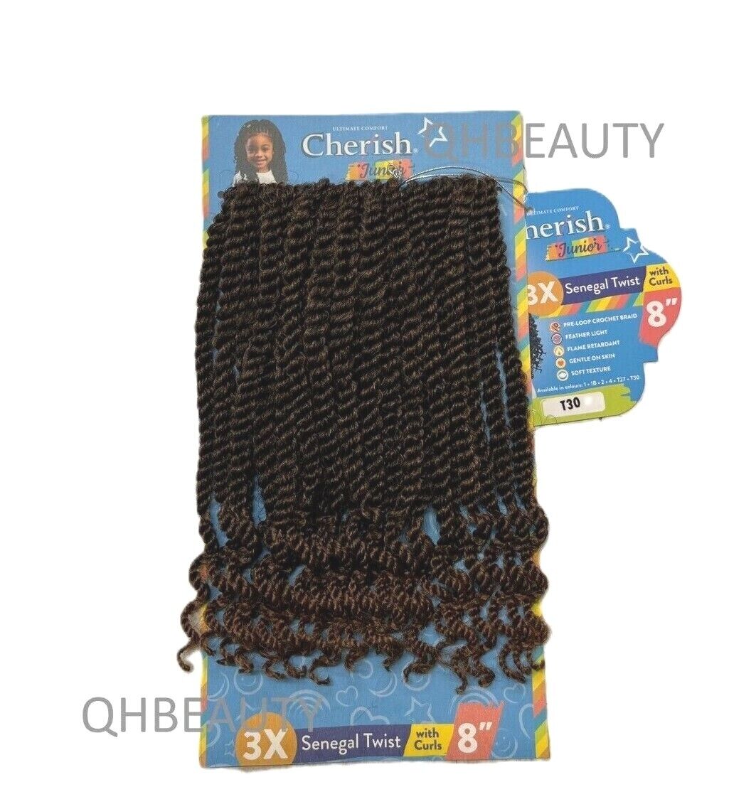 CHERISH SYNTHETIC JUNIOR KIDS BRAID HAIR EXTENSION - SENEGAL TWIST WITH CURLS 8
