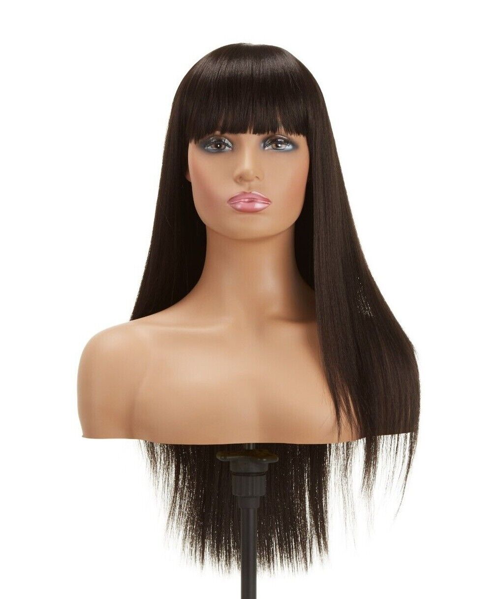 Impression Synthetic Hand Made Long Straight Bangs Hair Wig Alexandra
