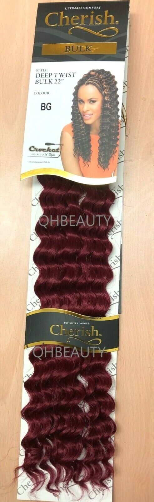CHERISH SYNTHETIC BULK CROCHET CURLY HAIR EXTENSION BRAIDS - DEEP TWIST 22 INCH