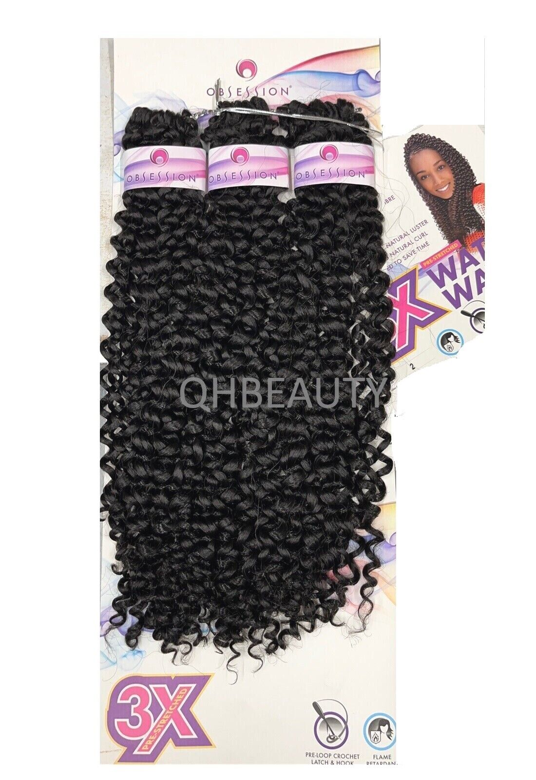 Obsession Synthetic Crochet Tight Curl Hair Extension Braid - WATER WAVE 16 inch