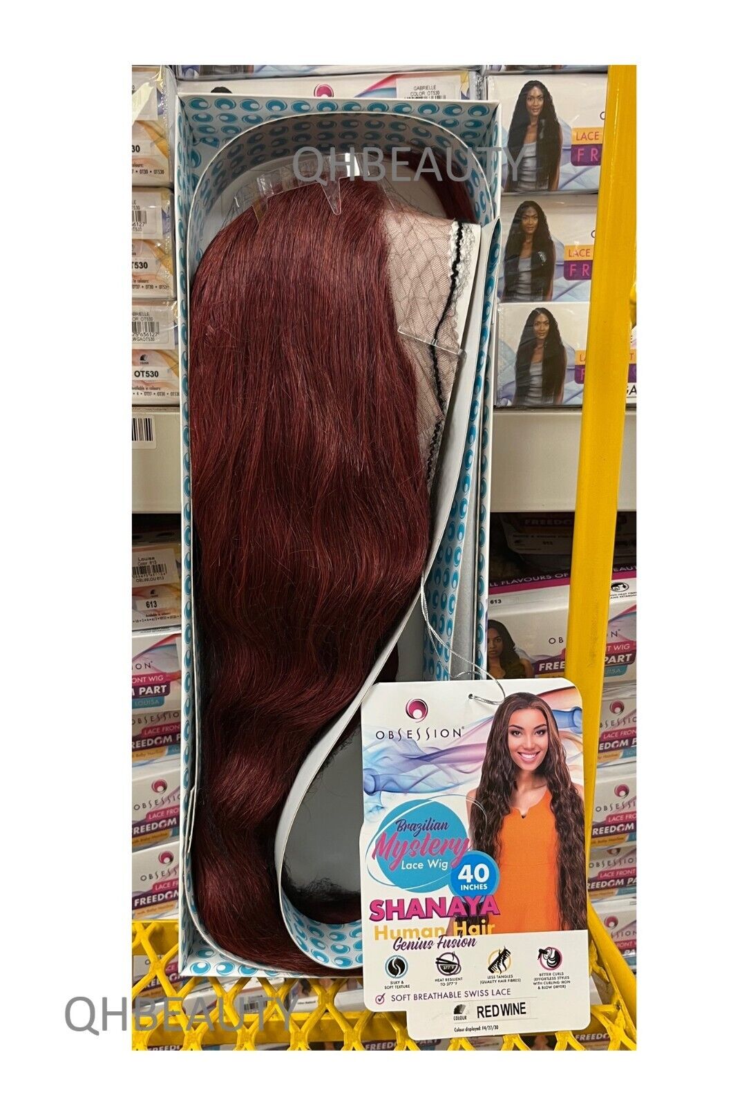OBSESSION BRAZILIAN FUSION HUMAN HAIR NATURAL LONG CURLY LACE WIG - SHANAYA 40