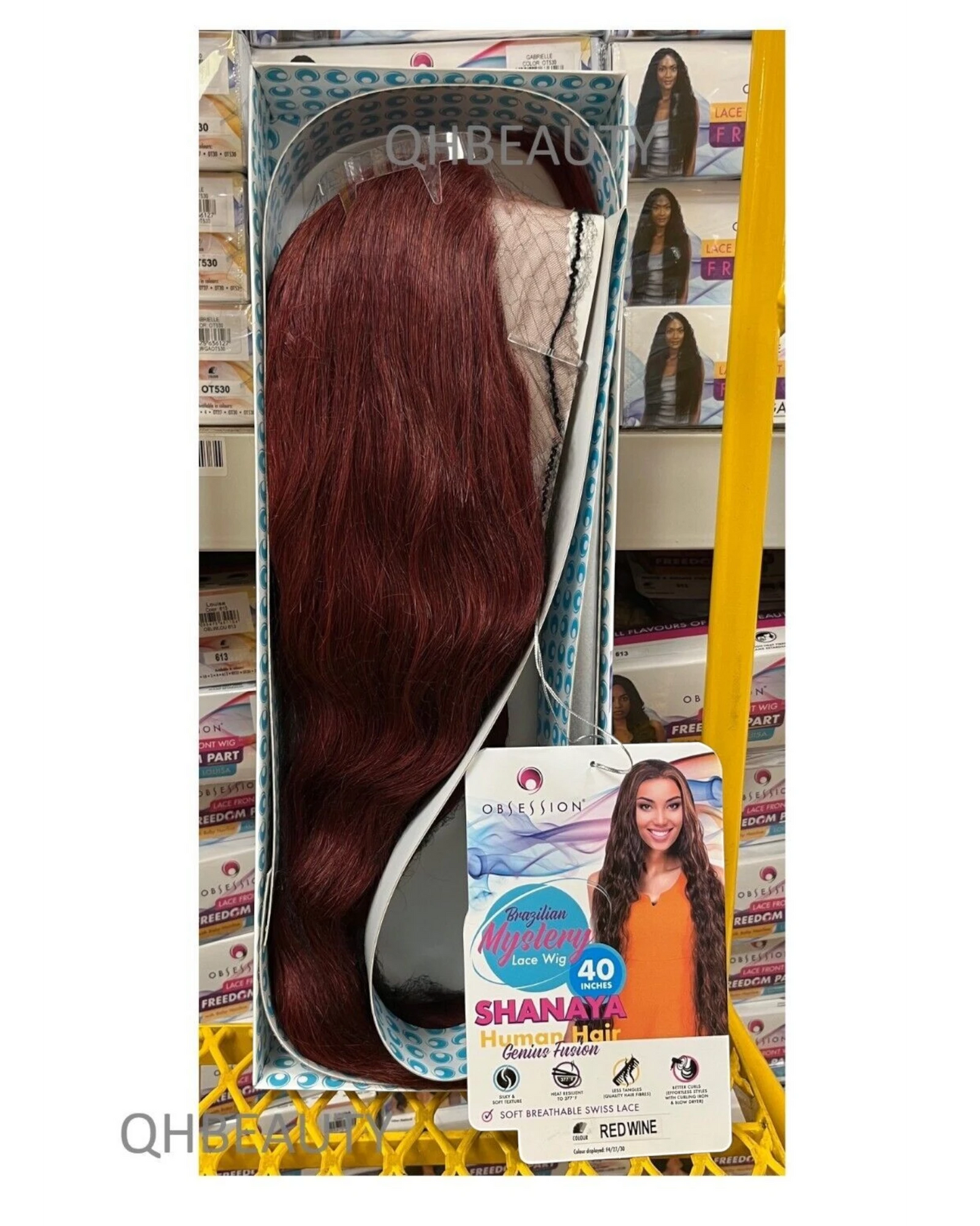 OBSESSION BRAZILIAN FUSION HUMAN HAIR NATURAL LONG CURLY LACE WIG - SHANAYA 40