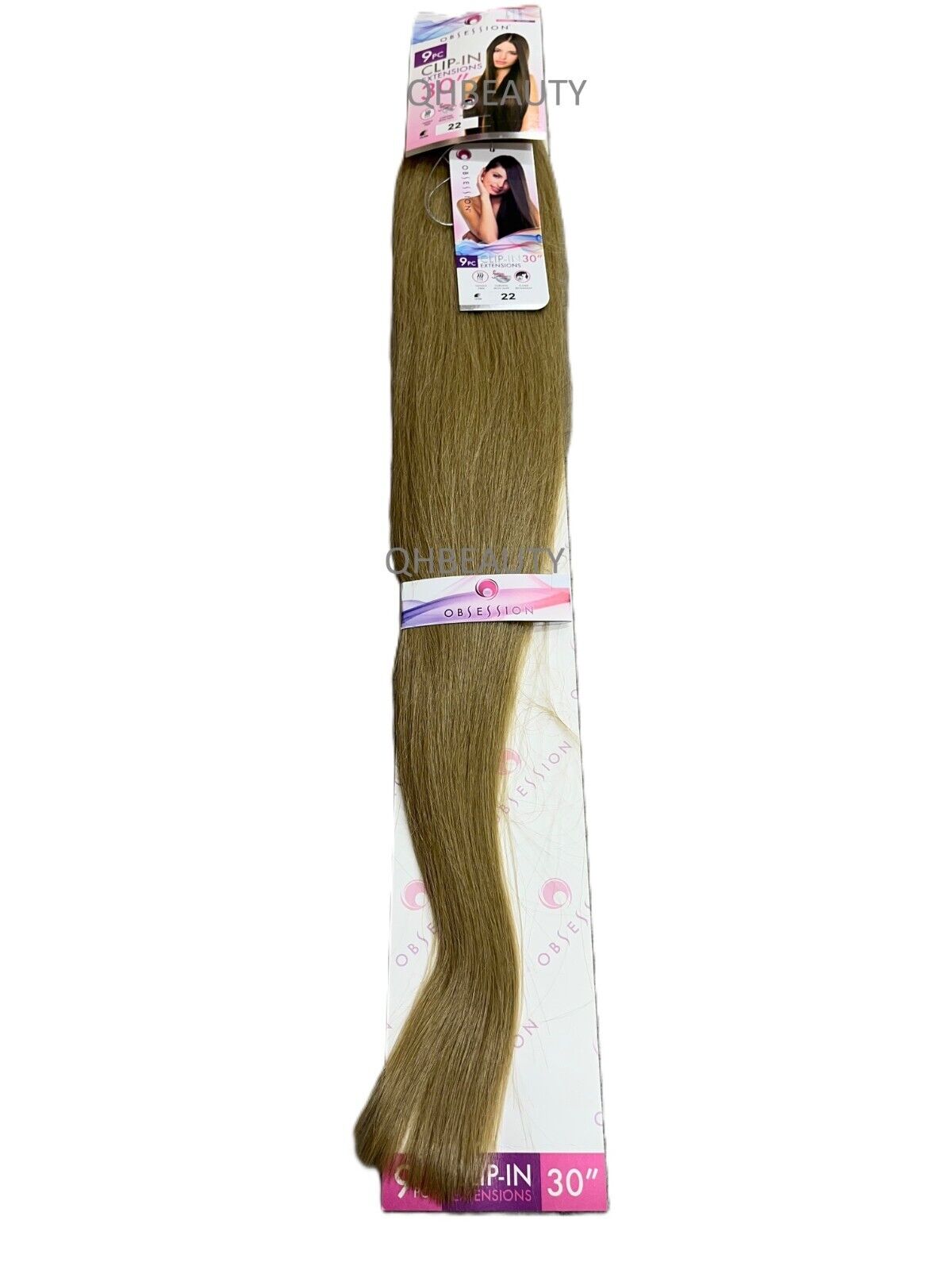 Obsession Tangle Free Long Yaky Straight 9 PC CLIP IN HAIR EXTENSIONS 30 INCHES