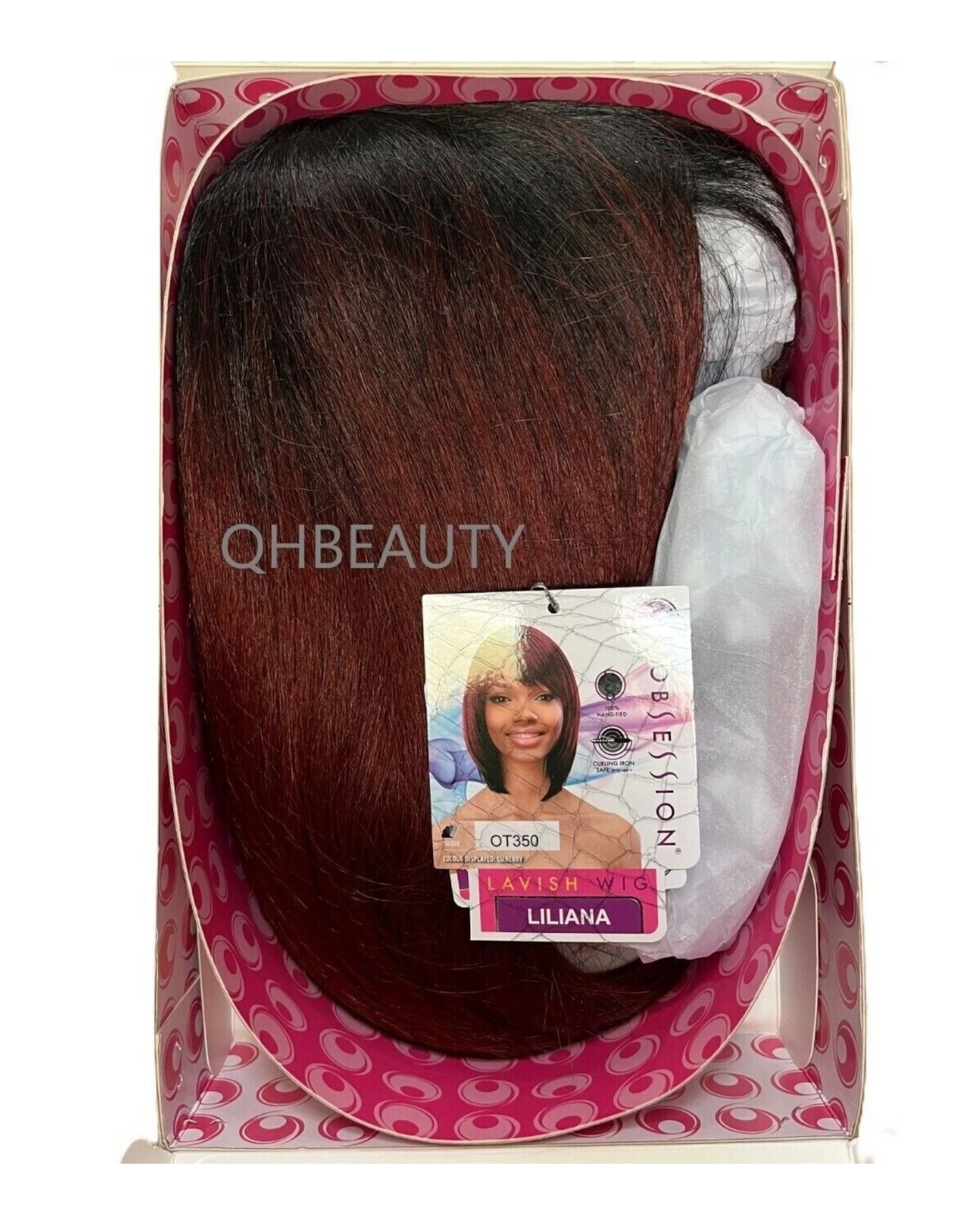 Obsession Synthetic Lavish Straight Bob Bangs 100% Hand Tied Hair Wig - LILIANA