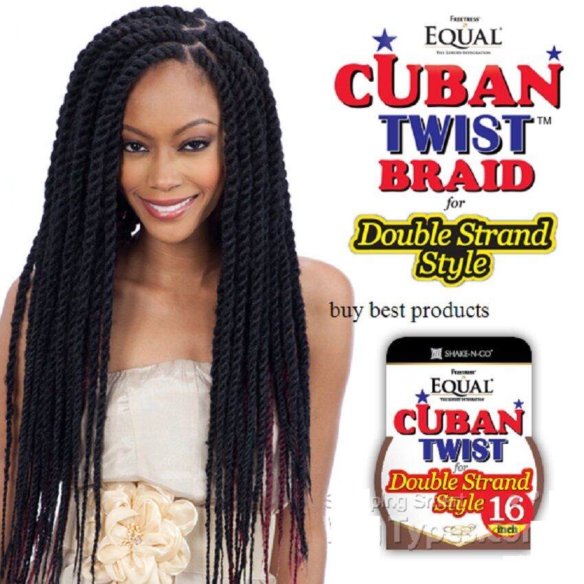 Freetress Equal Synthetic Afro Hair Extension CUBAN TWIST BRAIDS 12, 16, 24 inch