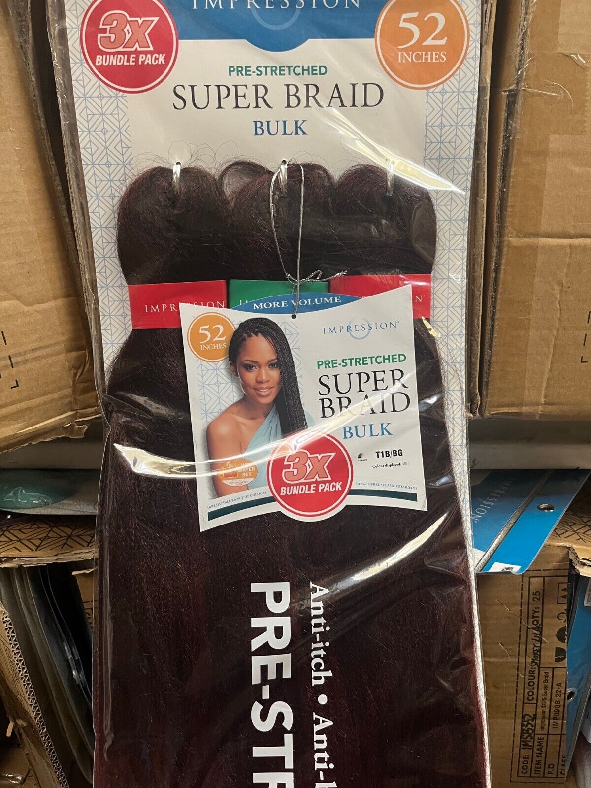 Impression Synthetic 3 X Bundle Pack Crochet Hair Extensions - Super Braid 52 "