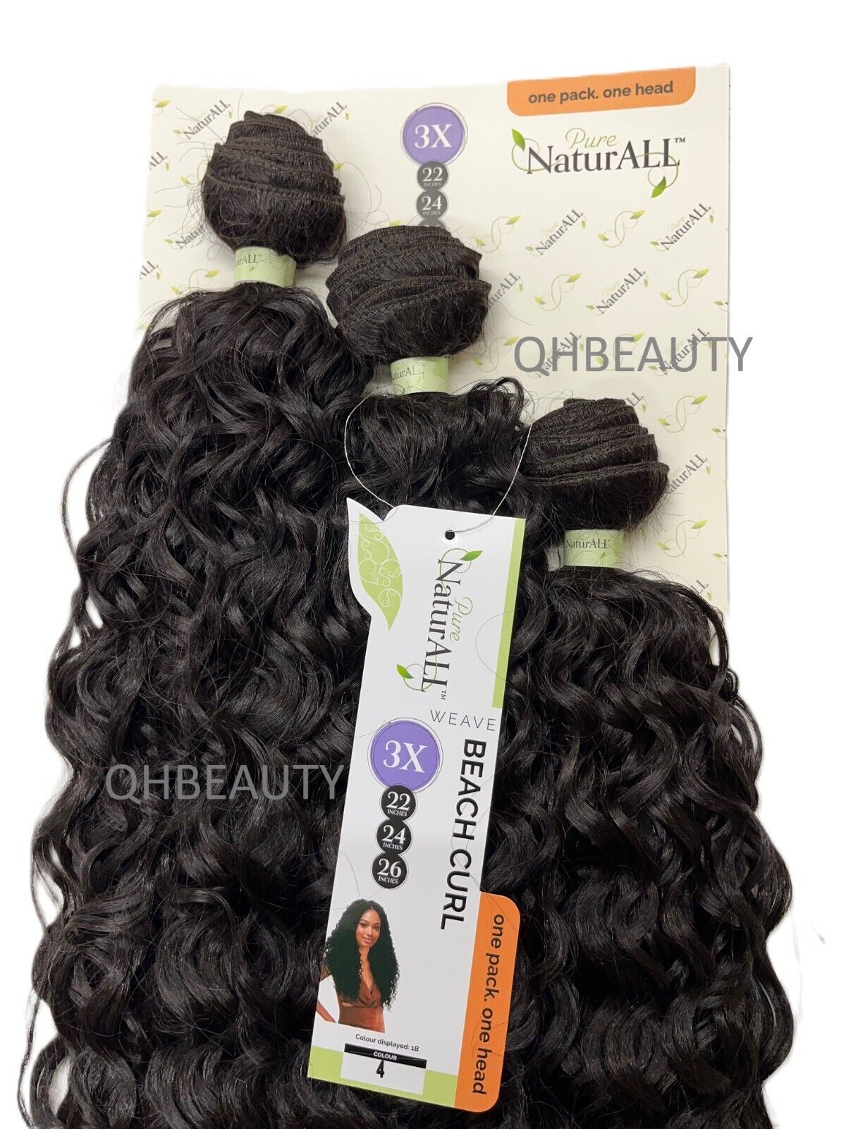 NaturALL SYNTHETIC CURLY HAIR EXTENSION 3 PCS WEAVE - BEACH CURL 22/24/26 INCHES