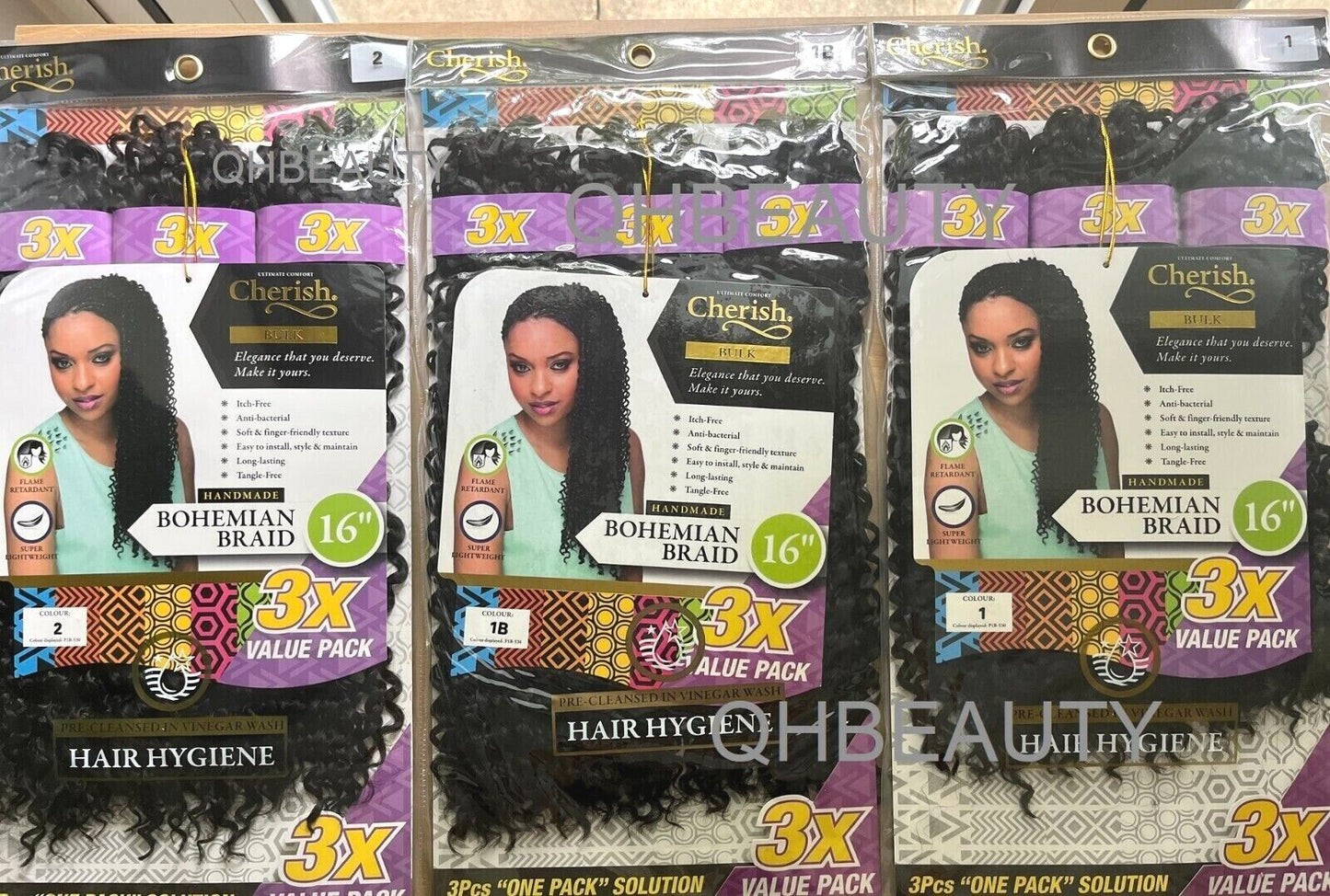 Cherish Synthetic Crochet Hair Extension Handmade 3 x BOHEMIAN BRAID 16 & 20 ''