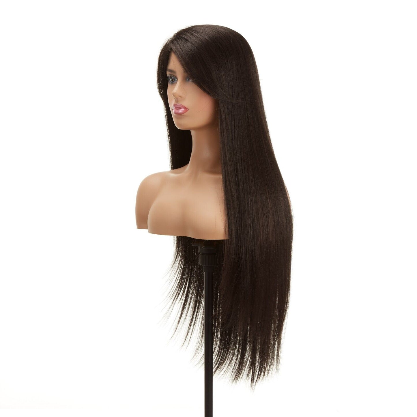 Impression Synthetic Invisible L Part Lace Long Yaky Straight Hair Wig -- RAVEN