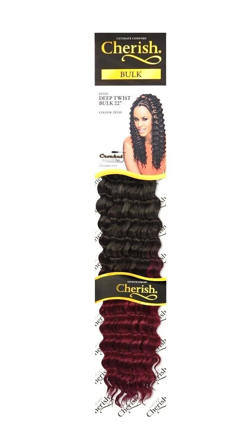 CHERISH SYNTHETIC BULK CROCHET CURLY HAIR EXTENSION BRAIDS - DEEP TWIST 22 INCH