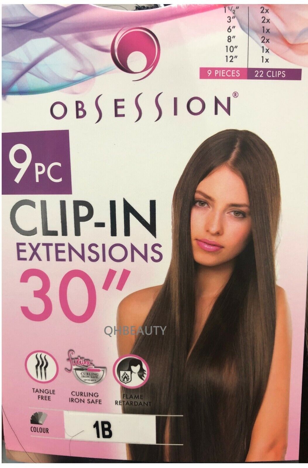 Obsession Tangle Free Long Yaky Straight 9 PC CLIP IN HAIR EXTENSIONS 30 INCHES