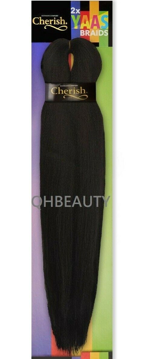 CHERISH SYNTHETIC YAKY LONG STRAIGHT HAIR EXTENSIONS 2 X YAAS BRAIDS 20'' - 28''