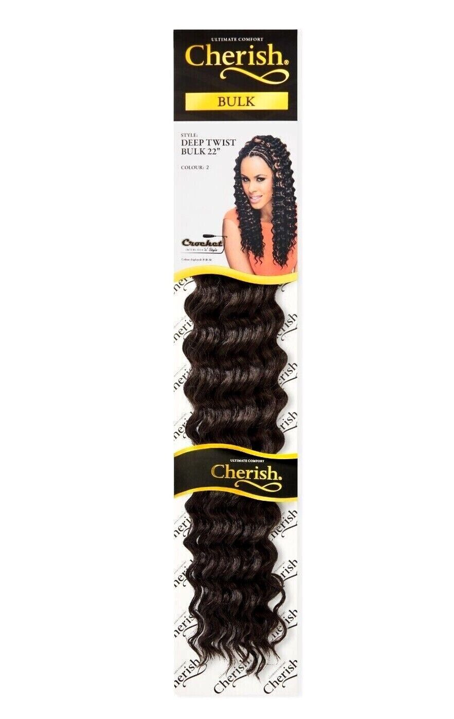 CHERISH SYNTHETIC BULK CROCHET CURLY HAIR EXTENSION BRAIDS - DEEP TWIST 22 INCH