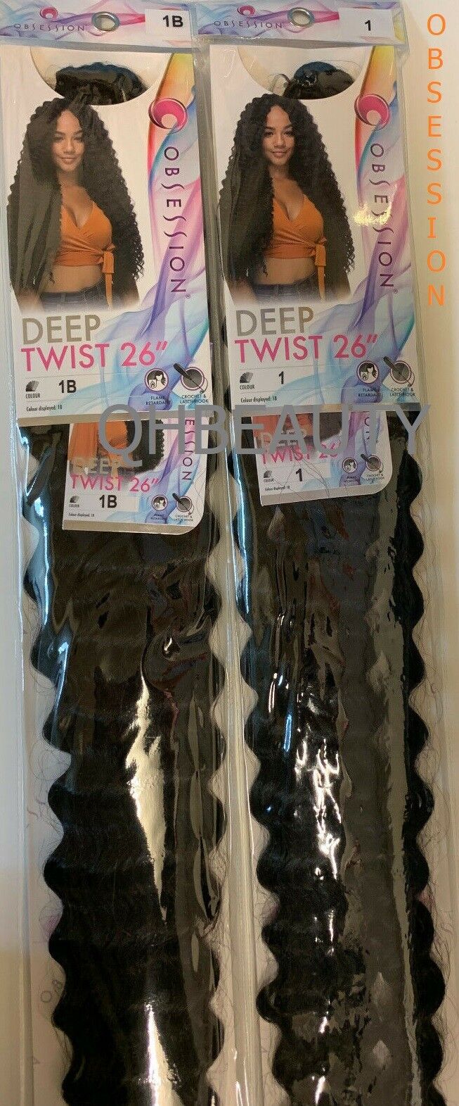 Obsession Synthetic long Curly Crochet Braid Hair Extension - Deep Twist 26 inch