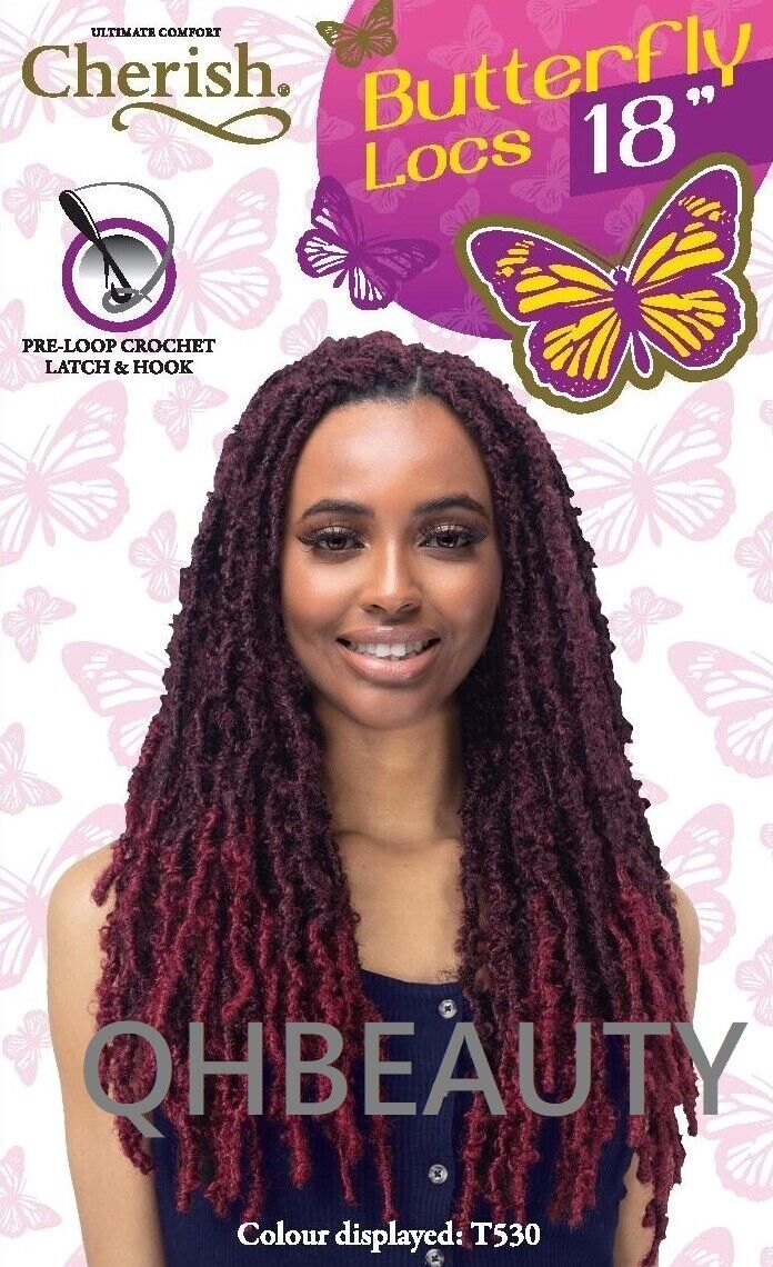 CHERISH SYNTHETIC CROCHET LONG HAIR EXTENSION PRE LOOP BRAID - BUTTERFLY LOC 18"