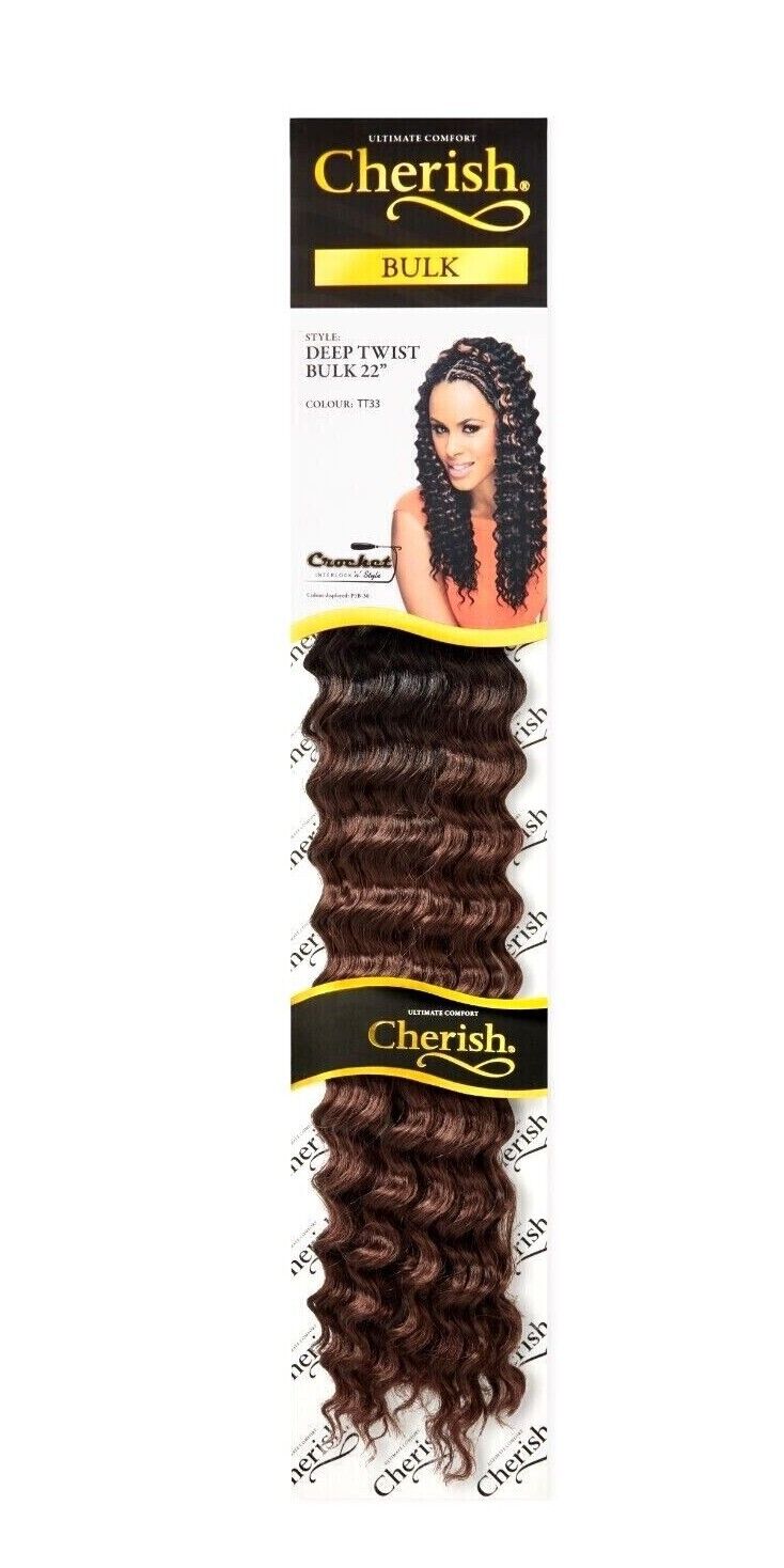 CHERISH SYNTHETIC BULK CROCHET CURLY HAIR EXTENSION BRAIDS - DEEP TWIST 22 INCH
