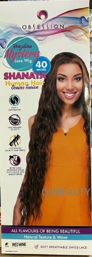 OBSESSION BRAZILIAN FUSION HUMAN HAIR NATURAL LONG CURLY LACE WIG - SHANAYA 40