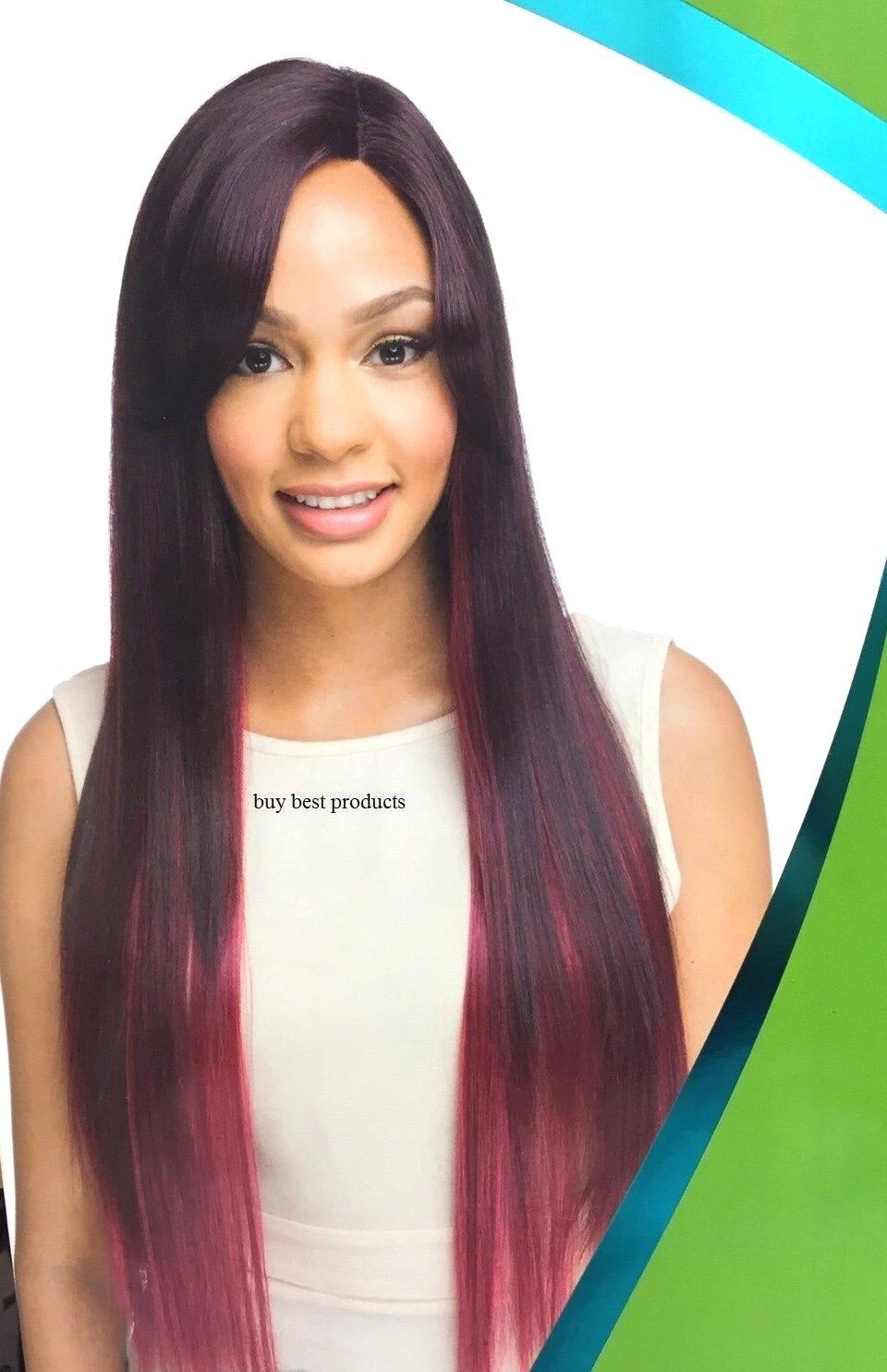 Impression Synthetic Invisible L Part Lace Long Yaky Straight Hair Wig -- RAVEN
