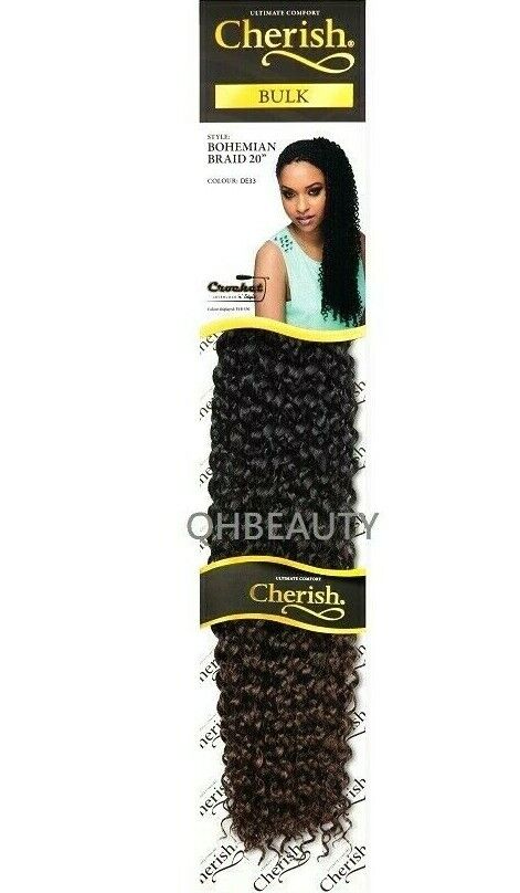 CHERISH SYNTHETIC CROCHET CURLY HAIR EXTENSION BRAID - BOHEMIAN BULK 20 INCH