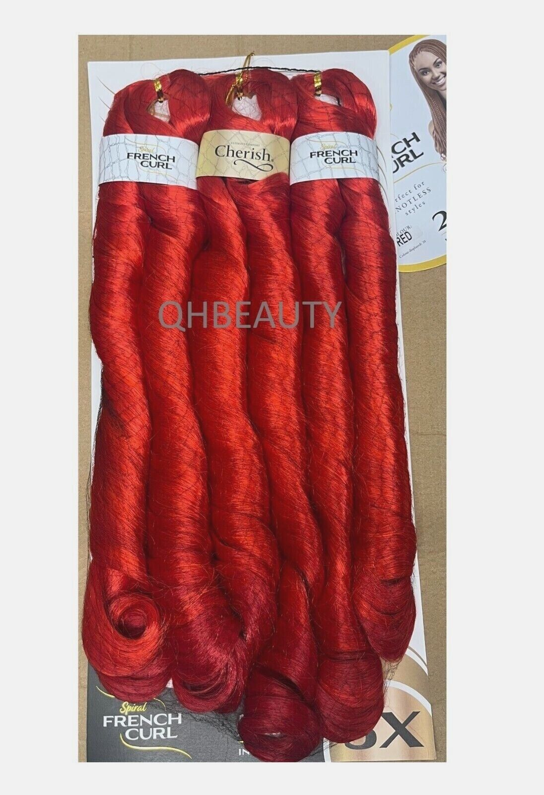 CHERISH SYNTHETIC CURLY SPIRAL HAIR EXTENSION BRAID - 3 x SPIRAL FRENCH CURL 22