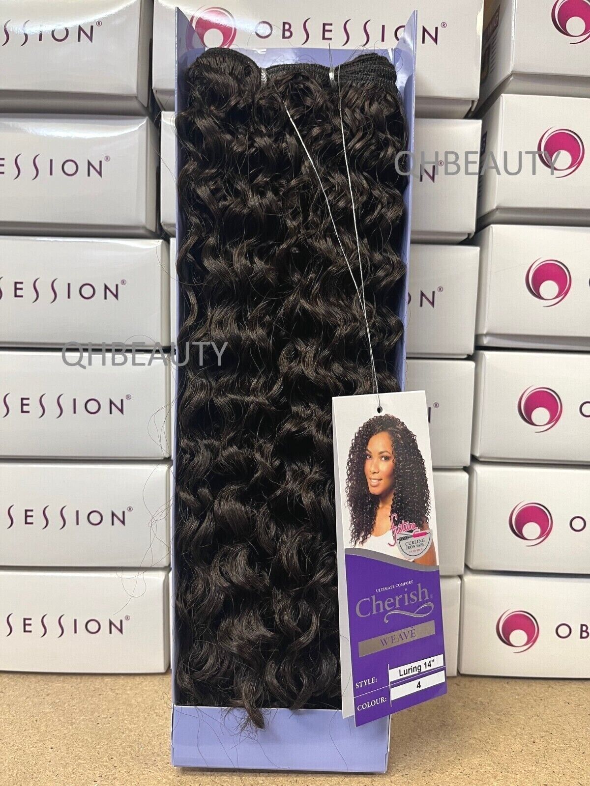 CHERISH SYNTHETIC FUTURA LONG CURLY HAIR EXTENSION WEAVE - LURING 14 INCHES