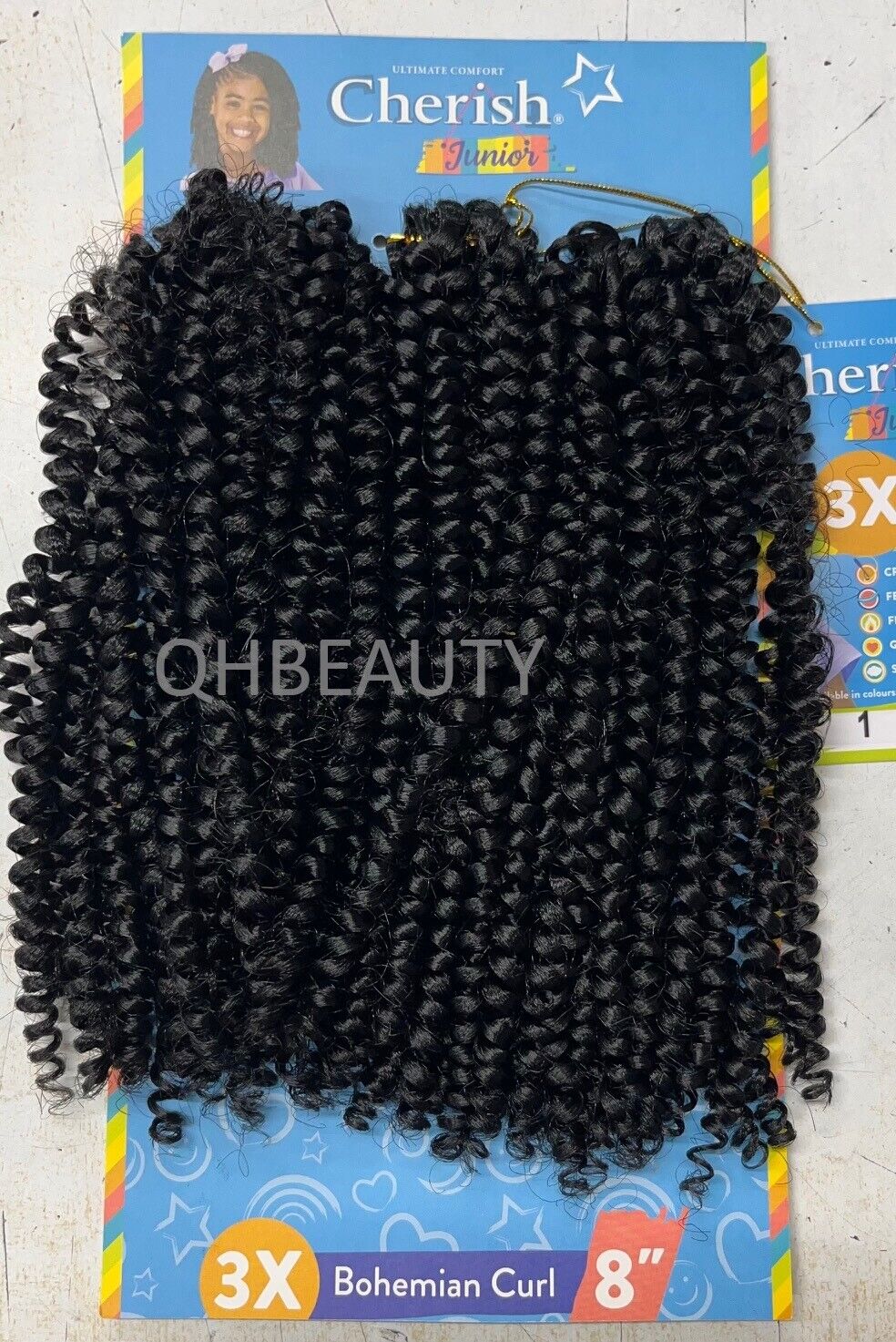 CHERISH SYNTHETIC JUNIOR KIDS CROCHET BRAID HAIR EXTENSION BOHEMIAN CURL 8 INCH