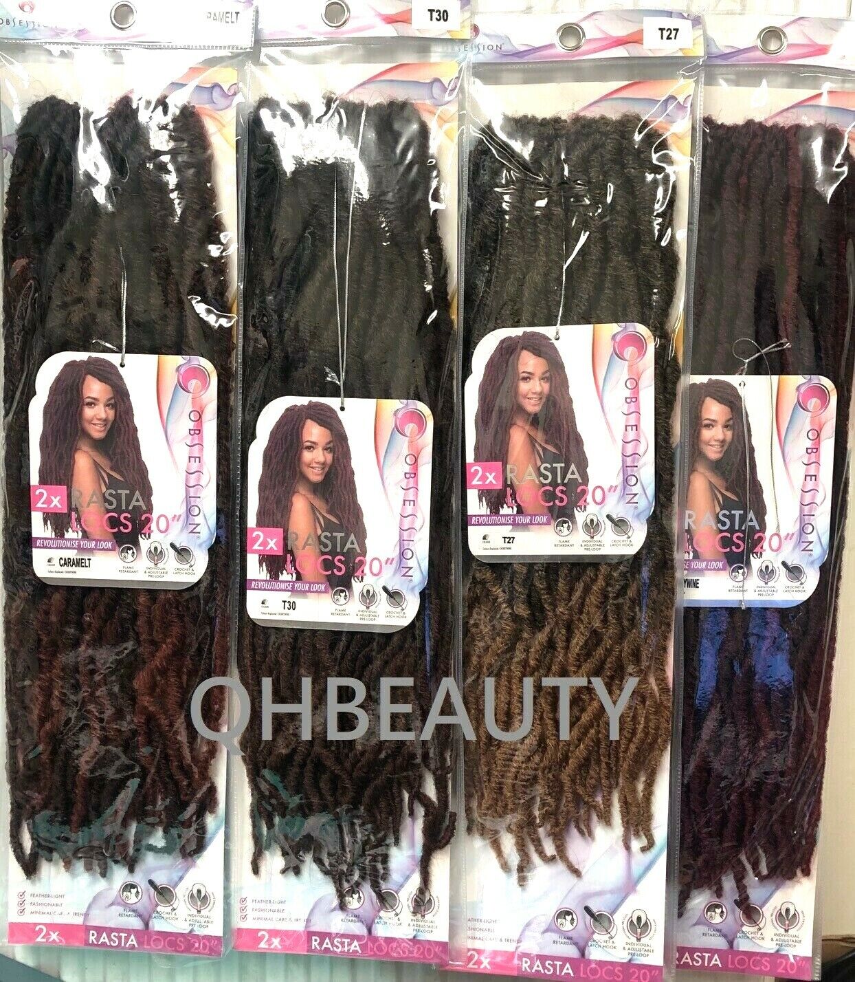 Obsession Synthetic Crochet Pre Looped Braid Hair Extension - RASTA LOCS 20 INCH