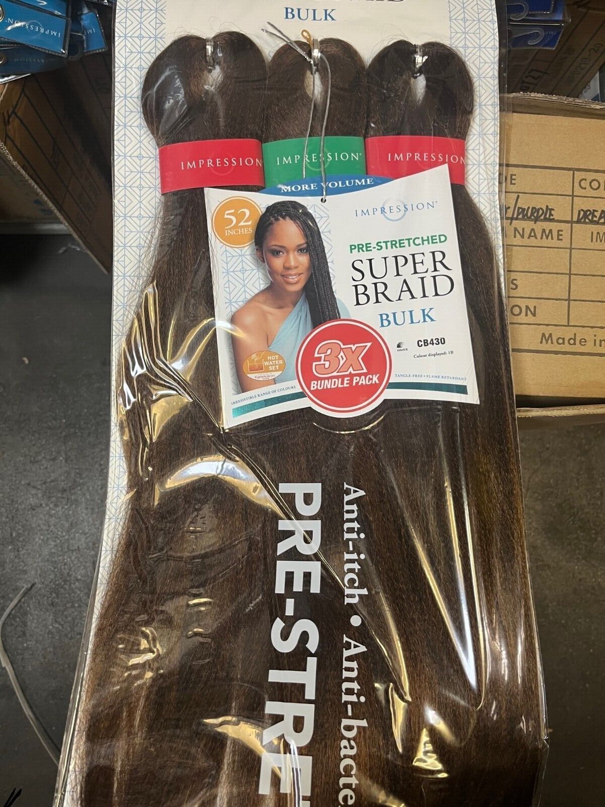 Impression Synthetic 3 X Bundle Pack Crochet Hair Extensions - Super Braid 52 "