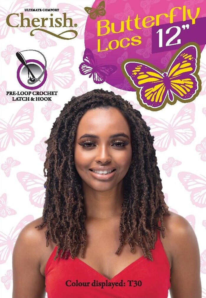 CHERISH SYNTHETIC CROCHET LONG HAIR EXTENSION PRE LOOP BRAID - BUTTERFLY LOC 12"