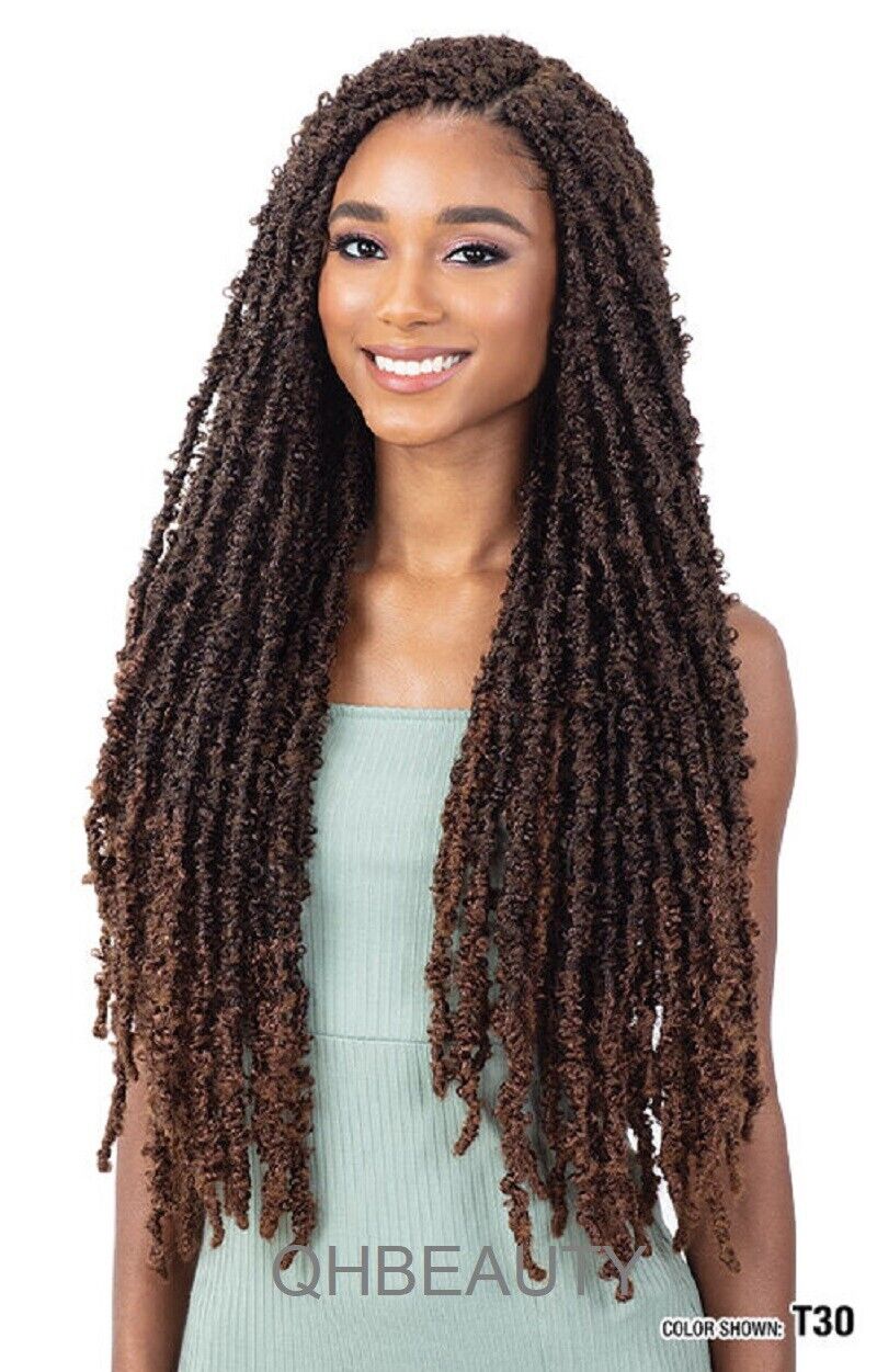 CHERISH SYNTHETIC CROCHET LONG HAIR EXTENSION PRE LOOP BRAID - BUTTERFLY LOC 24"