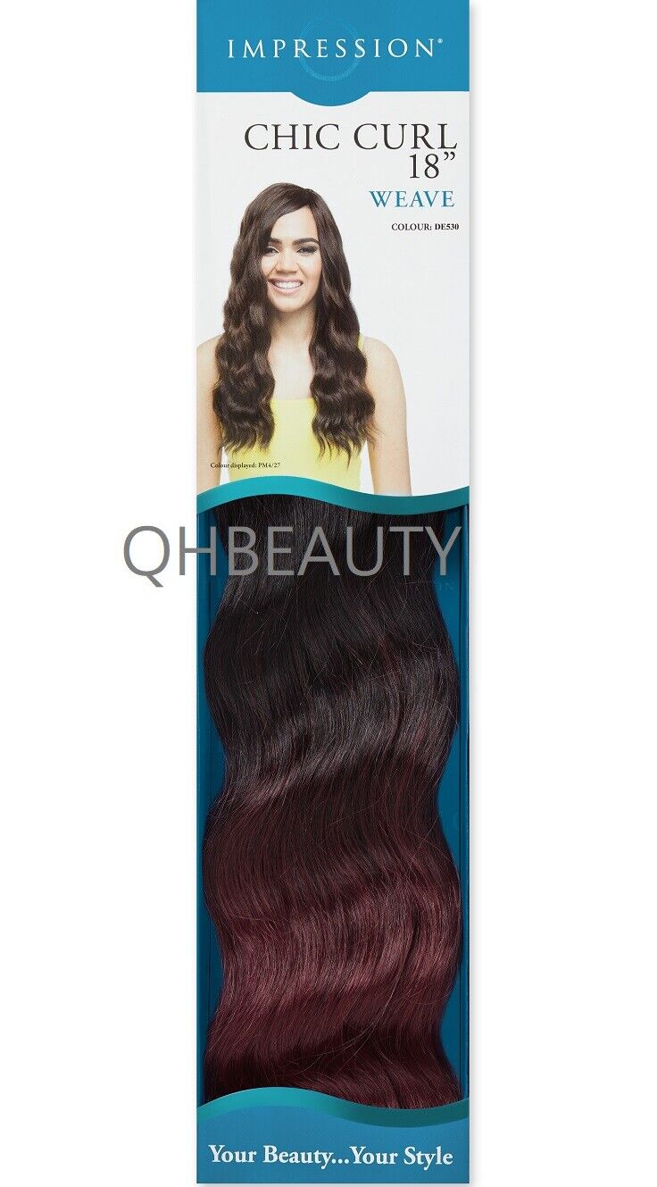 IMPRESSION SYNTHETIC BODY WAVE LONG HAIR EXTENSION WEAVE - CHIC CURL 18 INCH