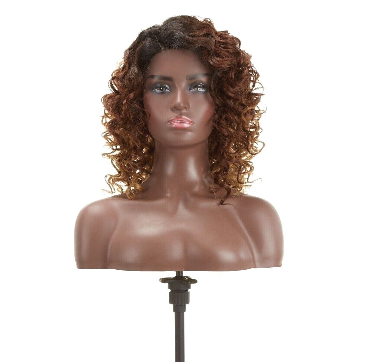 Impression Synthetic Hand Made Invisible L Part Curly Hair Lace Wig - MIA