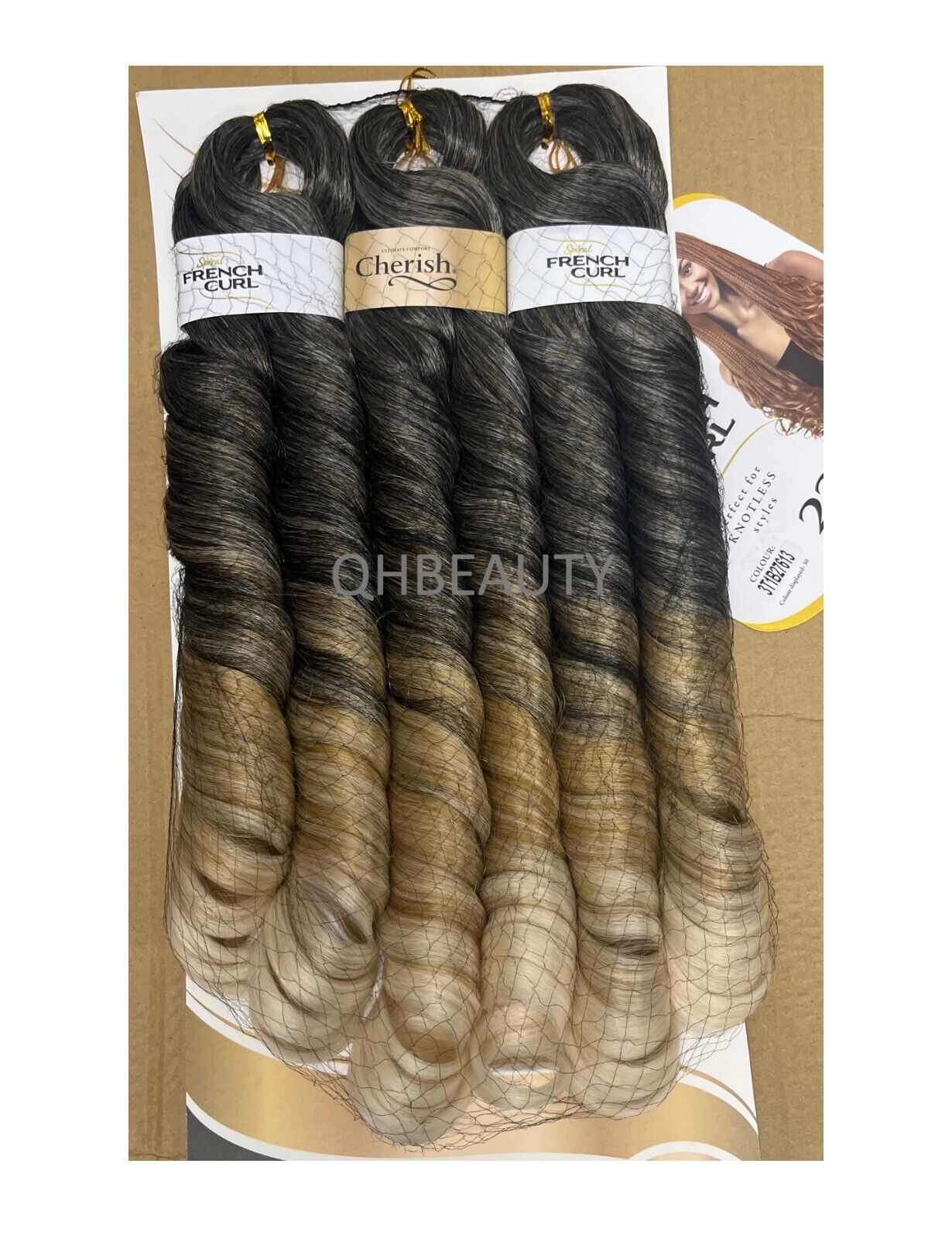 CHERISH SYNTHETIC CURLY HAIR EXTENSION BRAID - 3 x SPIRAL FRENCH CURL 28 INCHES