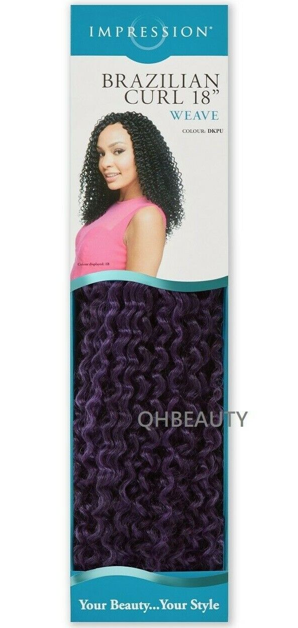 IMPRESSION SYNTHETIC LONG CURLY HAIR EXTENSION WEAVE - BRAZILIAN CURL 18 INCH