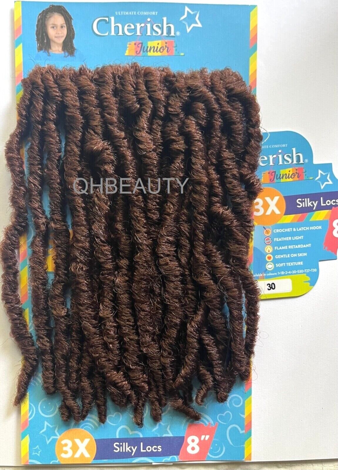 CHERISH SYNTHETIC JUNIOR KIDS CROCHET BRAID HAIR EXTENSION - SILKY LOCS 8 INCH