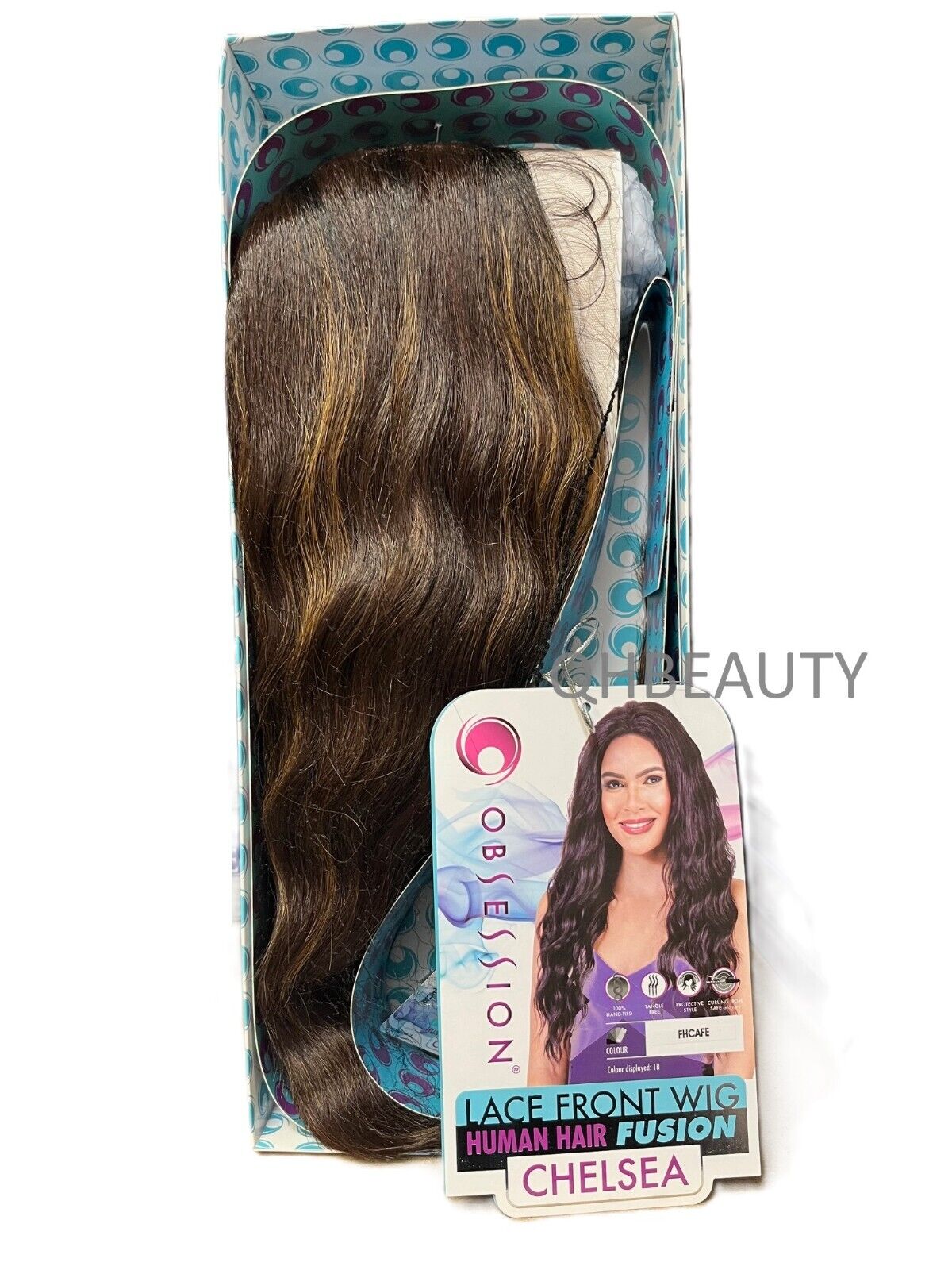 OBSESSION LACE FRONT HUMAN HAIR FUSION NATURAL BODWAVE CURLY HAIR WIG - CHELSEA