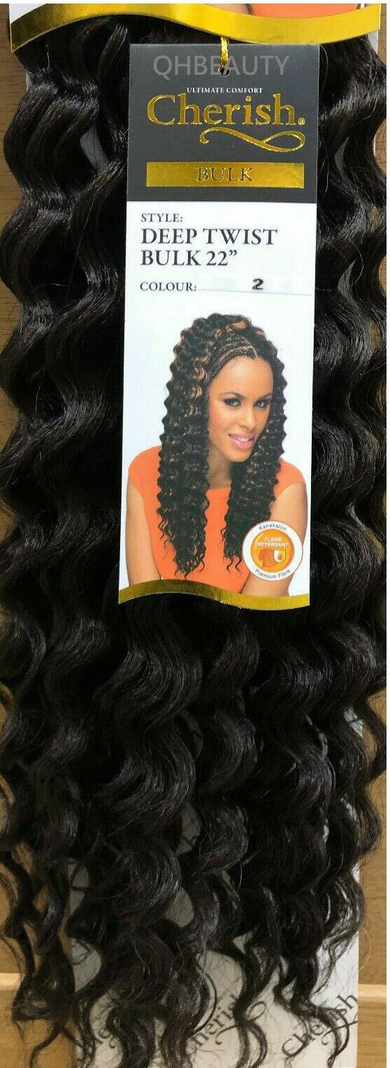 CHERISH SYNTHETIC BULK CROCHET CURLY HAIR EXTENSION BRAIDS - DEEP TWIST 22 INCH