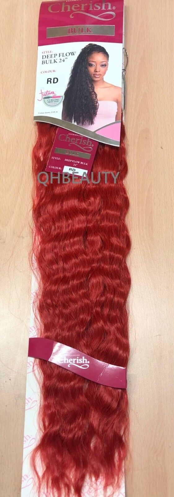 CHERISH SYNTHETIC BULK CROCHET BRAID CURLY HAIR EXTENSION - DEEP FLOW 24 inch