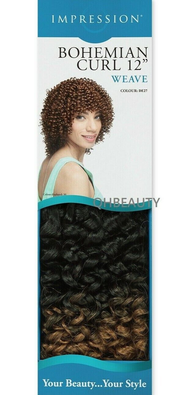 IMPRESSION SYNTHETIC SHORT CURLY HAIR EXTENSION WEAVE - BOHEMIAN CURL12 INCH
